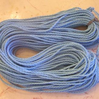 2מ' דמוי עור תכלת, צמה קלועה, 3ממ
