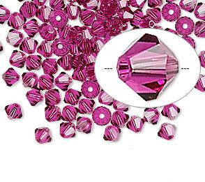 50 יח' Fuchsia קריסטל סברובסקי, 4ממ