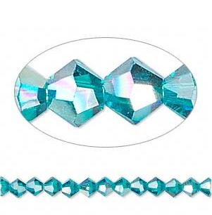 40 יח' Blue Zircon AB קריסטל סברובסקי, 4ממ