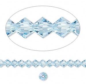 50 יח' Aquamarine קריסטל סברובסקי, 4ממ