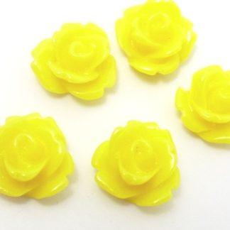 100 פרחים מפלסטיק להדבקה , 10ממ , צהוב