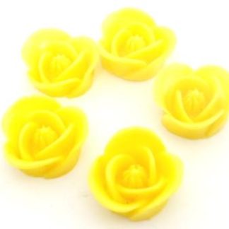 50 פרחים להדבקה, צהובים, 15ממ
