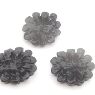 50 פרחים להדבקה עם פרפר,שחור, 18ממ