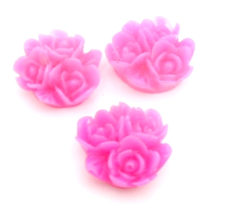 20 פרחים להדבקה, ורוד פוקסייה, 16ממ
