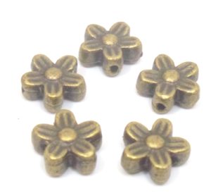 100 יח' חרוזי מתכת ברונזה 9ממ