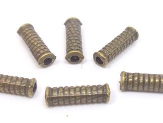 50 חרוזי ברונזה, צינור, 5X14ממ