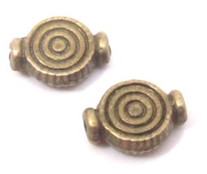 50 יח' חרוזי ברונזה ספירלה, 8X10ממ