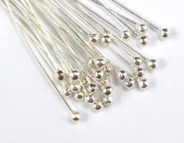 10 יח' ראש סיכה עגול 30ממ Sterling Silver 925
