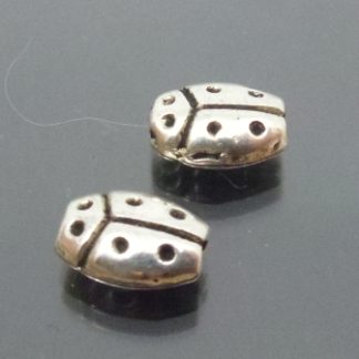 10 חרוזי חיפושית, מוכספים, 6X8ממ