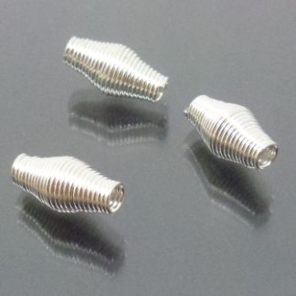 10 חרוזי מתכת מוכספים, קפיץ, 8X4ממ