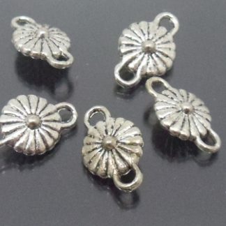 50 חרוזי מתכת, ניקל, מקשרים 10X16ממ