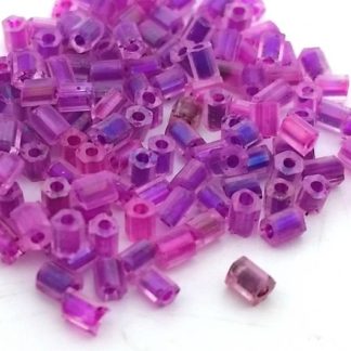 500 יח' חרוזי וונציה, באגט, סגול כהה מבריק, 2X3ממ