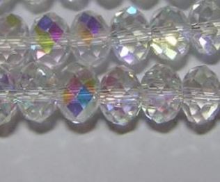 40 חרוזי קריסטל מולטיקאט,  8X6ממ AB