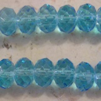 22 חרוזי קריסטל מולטיקאט, כחול בהיר, 8X12ממ