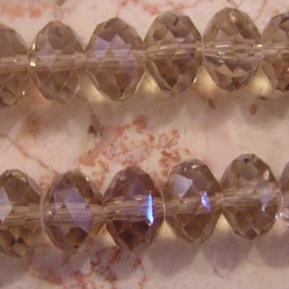 22 חרוזי קריסטל מולטיקאט, חום בהיר, 8X12ממ