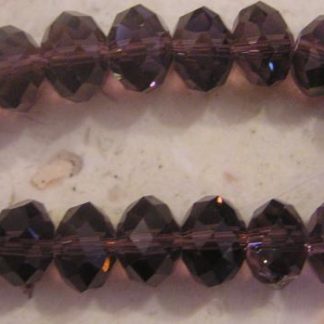 22 חרוזי קריסטל מולטיקאט, סגול חציל, 8X12ממ