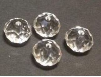 28 חרוזי קריסטל מולטיקאט פחוסים, שקופים, 6X8ממ