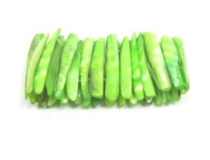 26 חרוזי צדף 2 כניסות, 5X45ממ, ירוק