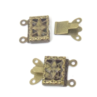 5 סוגרים 10X15ממ, 2 כניסות, ברונזה