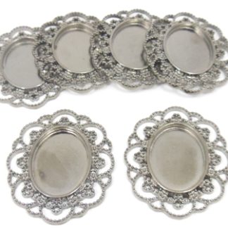 10 בסיסים להדבקה, ניקל, מתאים לקבושון 24.5X18ממ