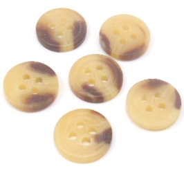 100 כפתורי פלסטיק, גווני חום קרם, 10ממ (מק"ט 4)