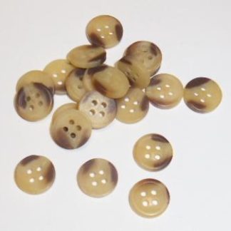 50 כפתורי פלסטיק, חום-קרם, 10ממ
