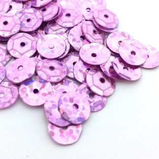 500 יח' פייטים עגולים, סגול בהיר מנצנץ, 6ממ