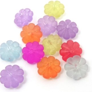 100 חרוזי פרחים מפלסטיק, 10ממ