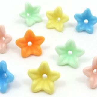 200 חרוזי פרחים אקריליים, 5X10ממ
