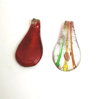 8 תליוני זכוכית דמוי מורנו, 15X30ממ