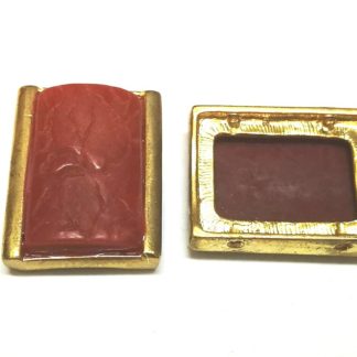 4 יחידות חרוזי מתכת מוזהבים, 2 כניסות, 18X24ממ