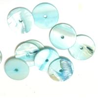 10 חרוזי צדף תכלת, 20ממ
