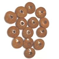 15 חרוזי עץ פחוסים, 14ממ
