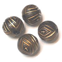8 חרוזי עץ ברונז'ה, 22ממ