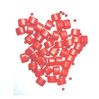 82 חרוזי זכוכית צ'כי אדומים 3, 8X11ממ