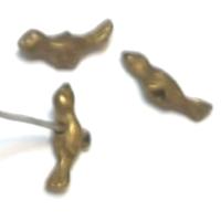 100 חרוזי מתכת ציפורים, 11X5ממ