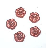 100 פרחי פלסטיק להדבקה, אדומים, 10ממ