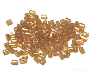 1000 חרוזי וונציה באגט, מוזהבים, 2X3ממ