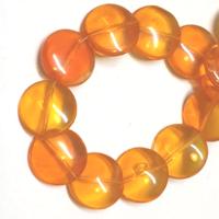 30 חרוזי זכוכית כתום שקוף, 12ממ