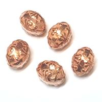 10 חרוזים אקריליים זהב אדום, 10X13.5ממ