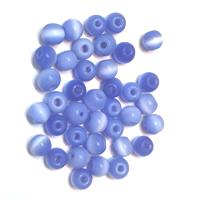 100 חרוזי עין החתול כחולים, 6ממ
