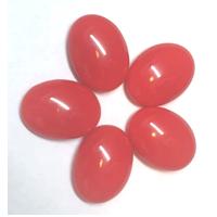 10 קבושונים להדבקה מזכוכית, אובלים, אדומים, 18X13ממ