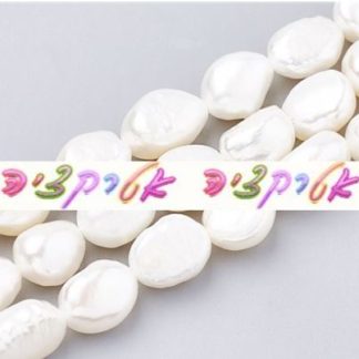 36 חרוזי פנינה, 9-12X7 ממ,  , טבעי