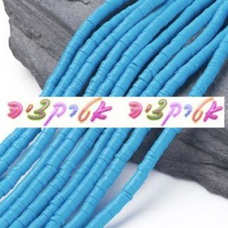 400 חרוזי סיליקון תכלת כהה, 4X1ממ