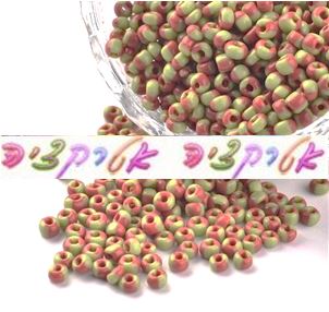 500 חרוזי וונציה ירוק - חום, 3ממ