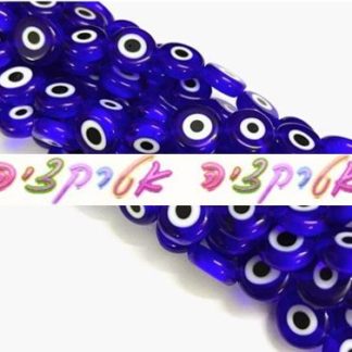 68 חרוזי עין הרע, זכוכית, 6X3ממ, כחולים