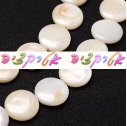 26 חרוזי צדף, 15ממ, טבעיים
