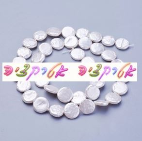 כ 30 חרוזי פנינה, 10-12ממ, עגולים פחוסים, טבעי