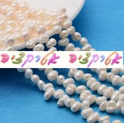 כ 40 חרוזי פנינה, טיפות, 6-7ממ, טבעי