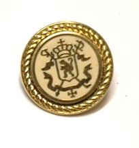 6 כפתורי מתכת, קרם זהב, וינטאג' 15ממ